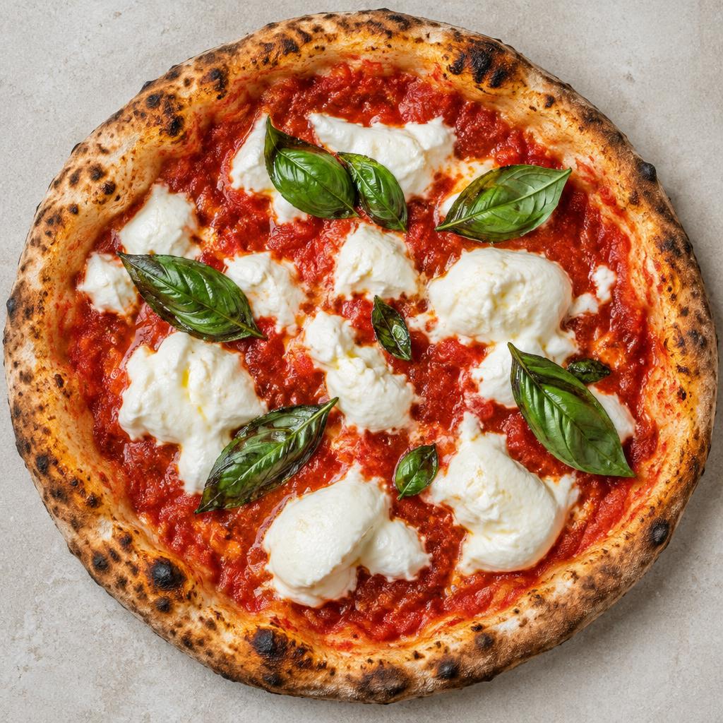 Pizza Bufalina: esempio del risultato dopo la cottura a casa