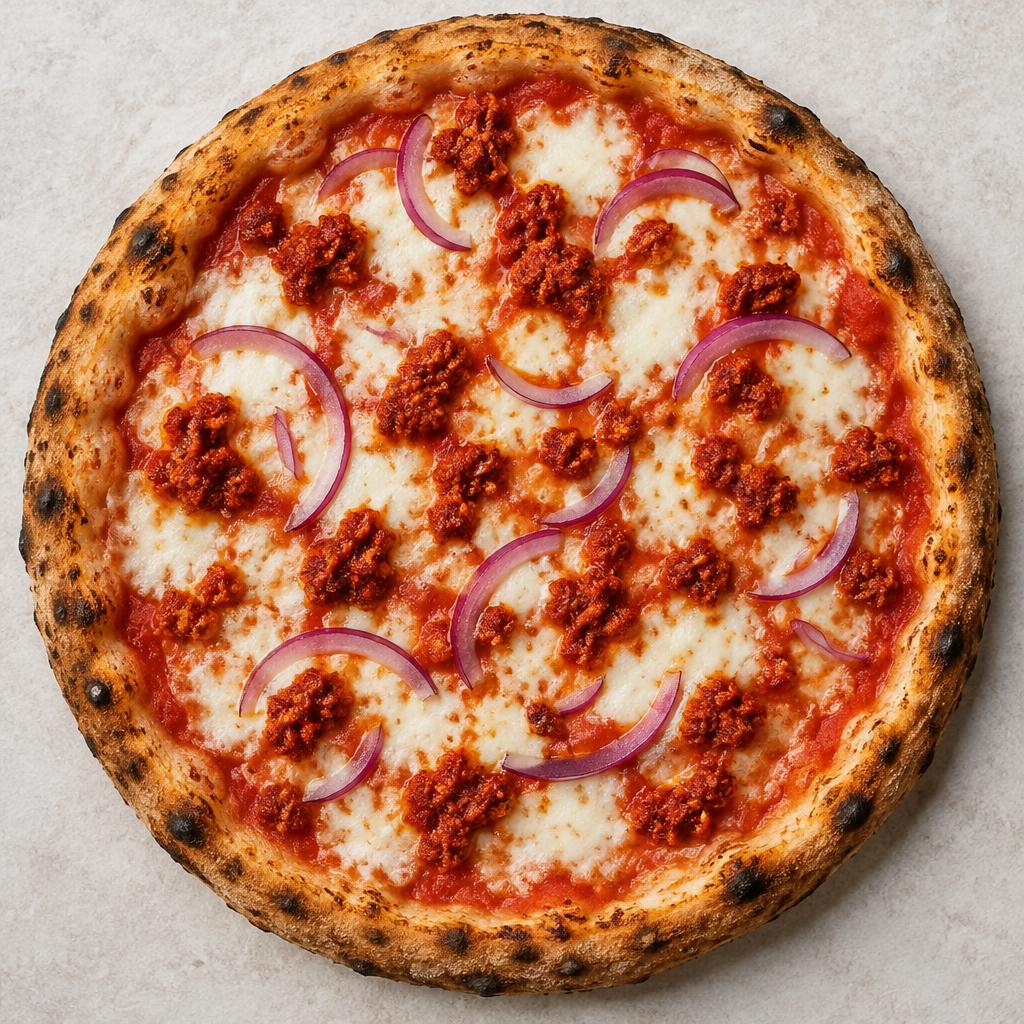 Pizza Calabrese: esempio del risultato dopo la cottura a casa