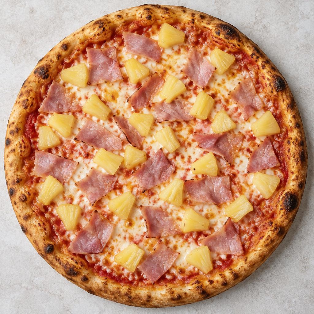 Pizza Hawaii: esempio del risultato dopo la cottura a casa