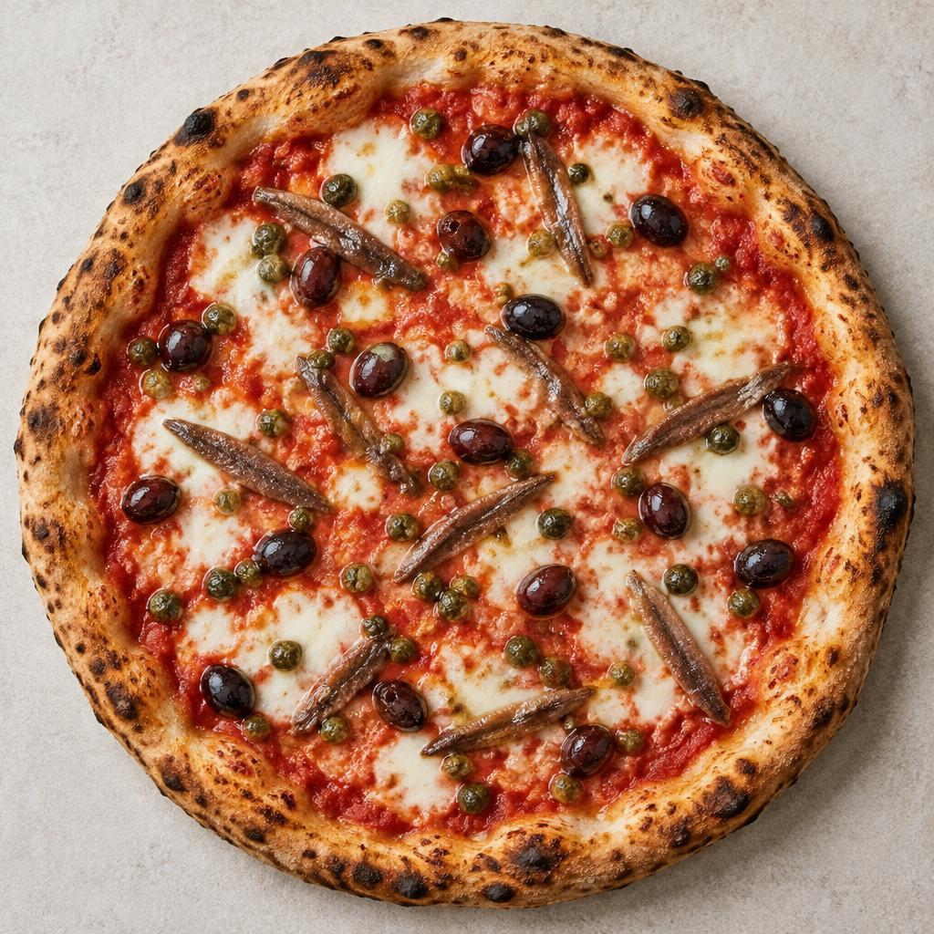 Pizza Napoli: esempio del risultato dopo la cottura a casa