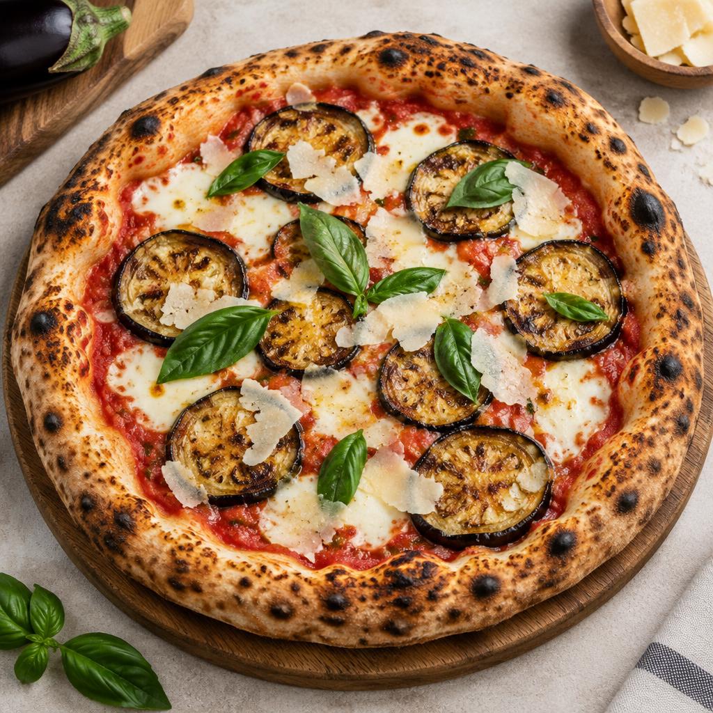 Pizza Parmigiana: esempio del risultato dopo la cottura a casa